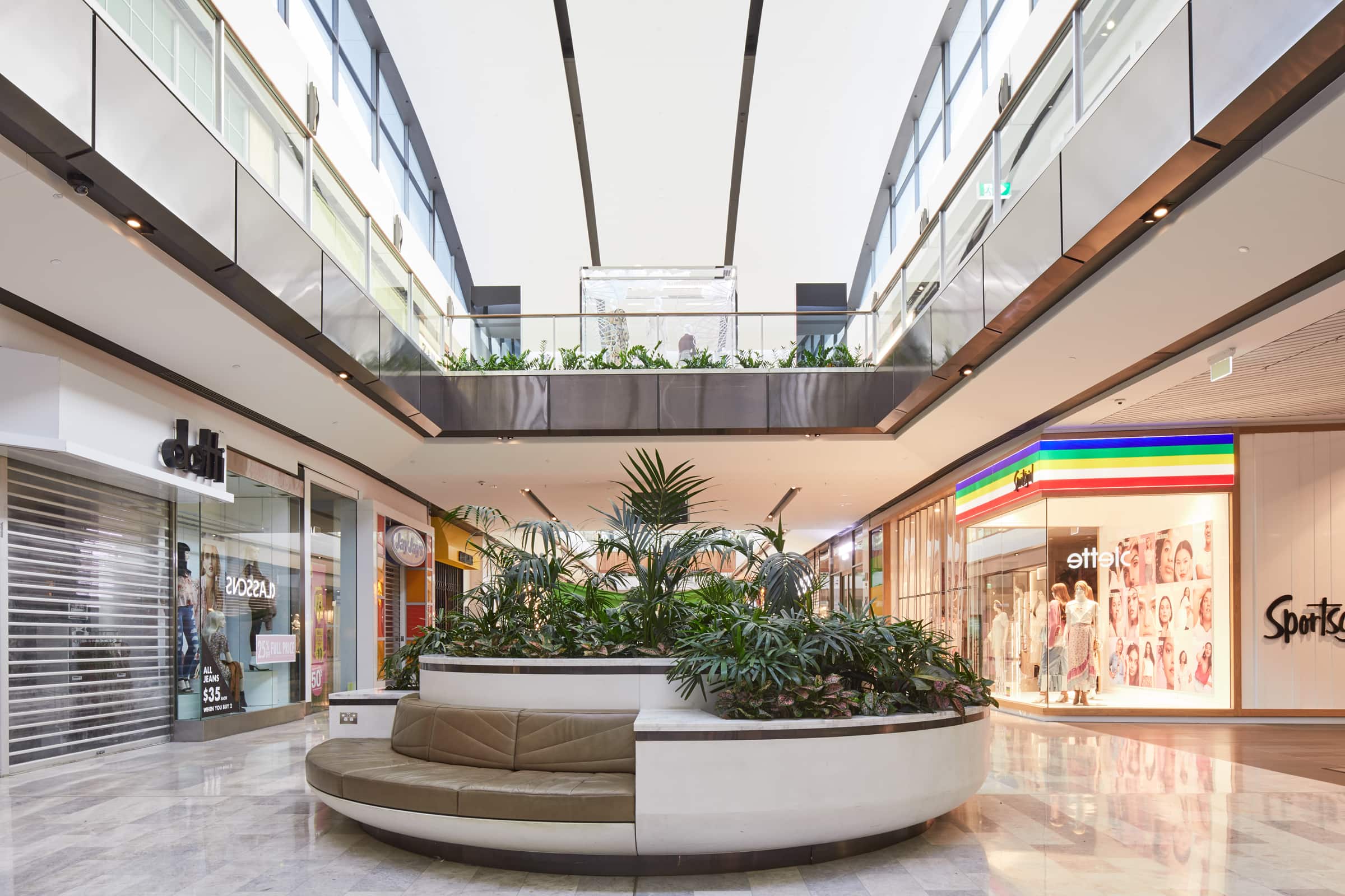 Retail shopping centre interior landscaping