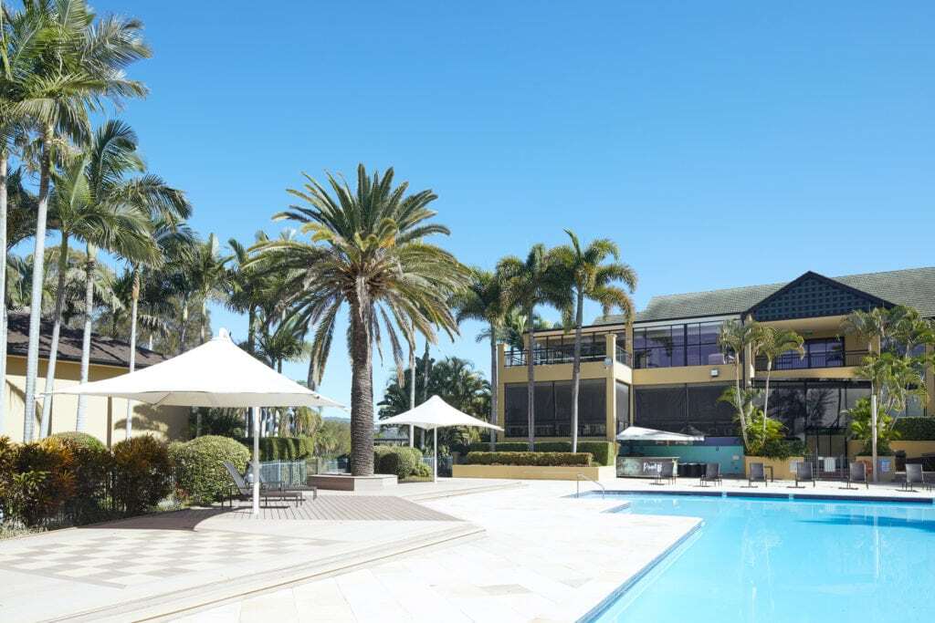 Exterior hotel landscaping